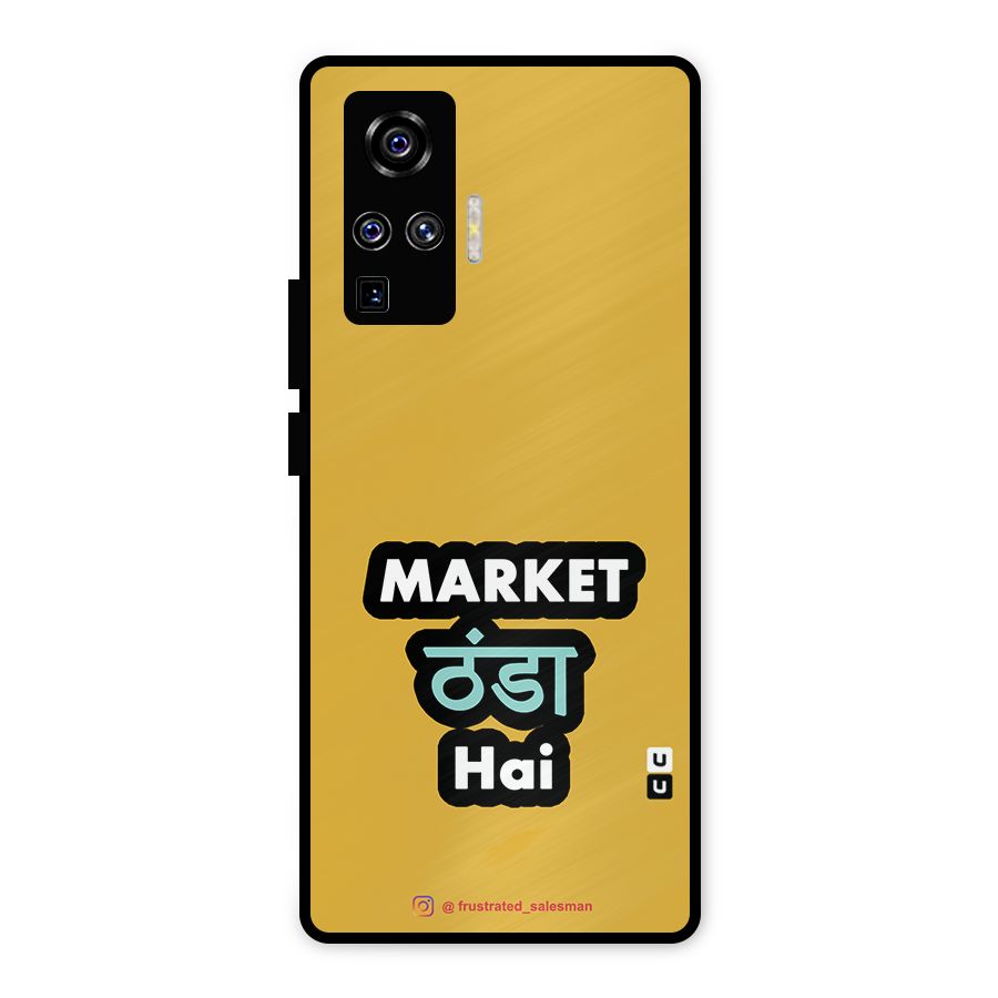 Market Thanda Hai Mustard Yellow Metal Back Case for Vivo X50 Pro