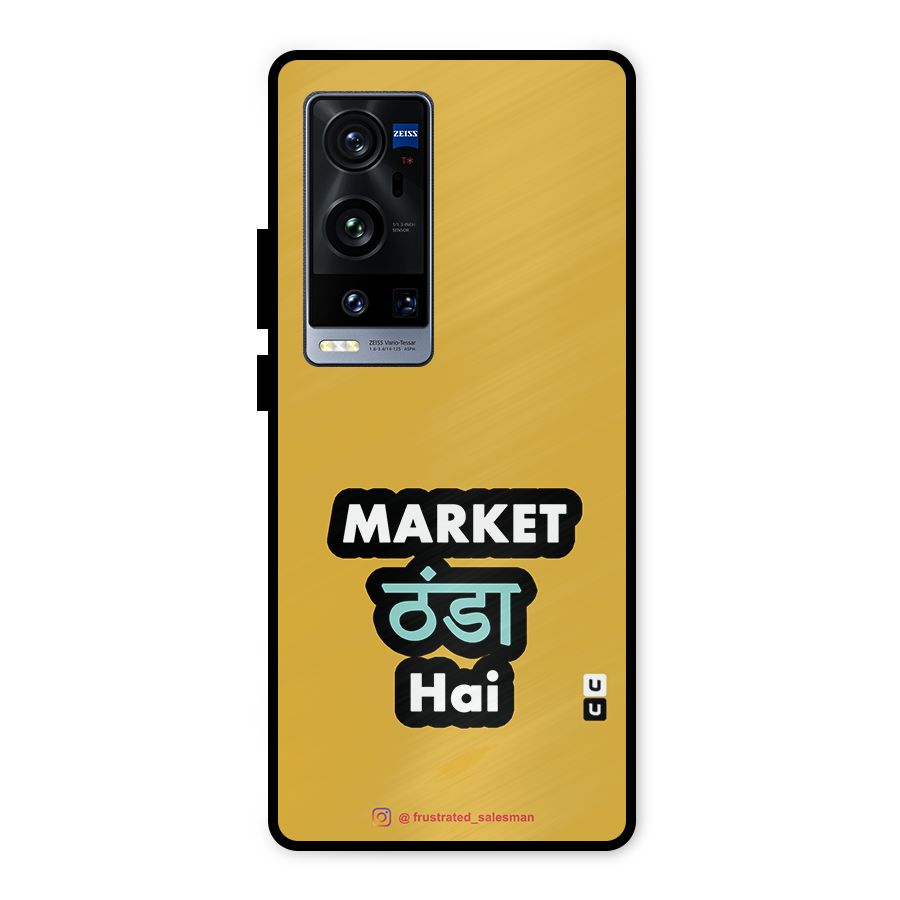 Market Thanda Hai Mustard Yellow Metal Back Case for Vivo X60 Pro Plus