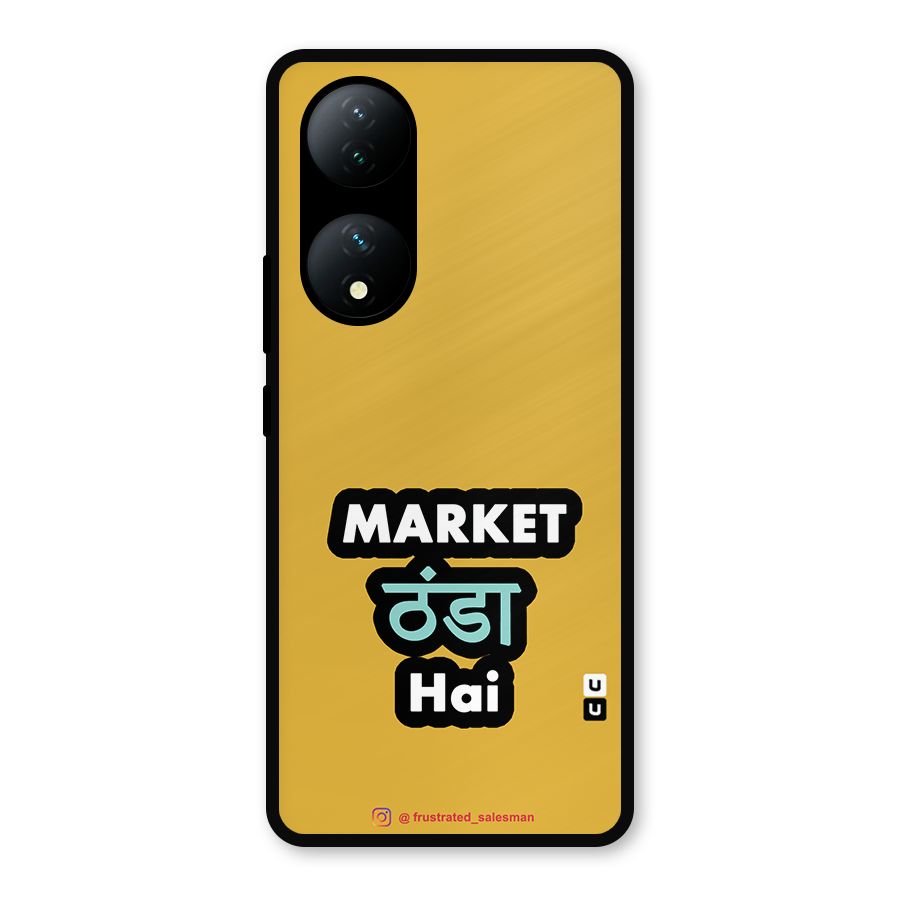 Market Thanda Hai Mustard Yellow Metal Back Case for Vivo Y100a