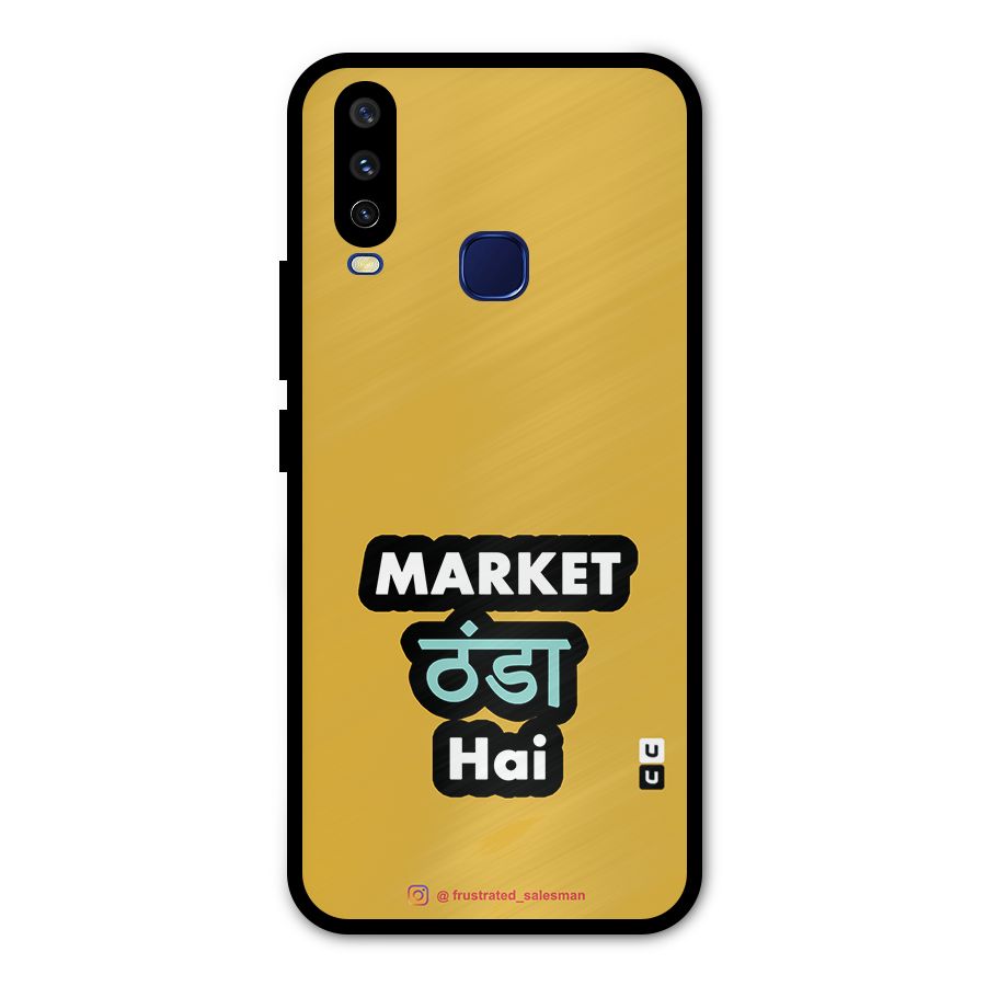 Market Thanda Hai Mustard Yellow Metal Back Case for Vivo Y15