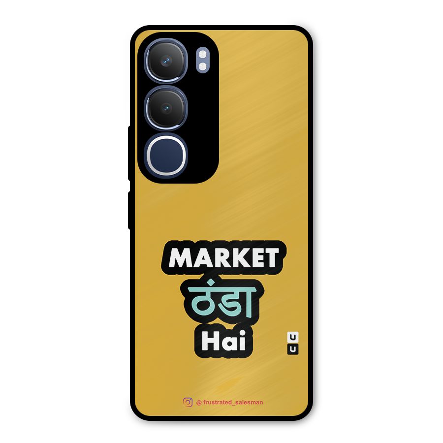 Market Thanda Hai Mustard Yellow Metal Back Case for Vivo Y29