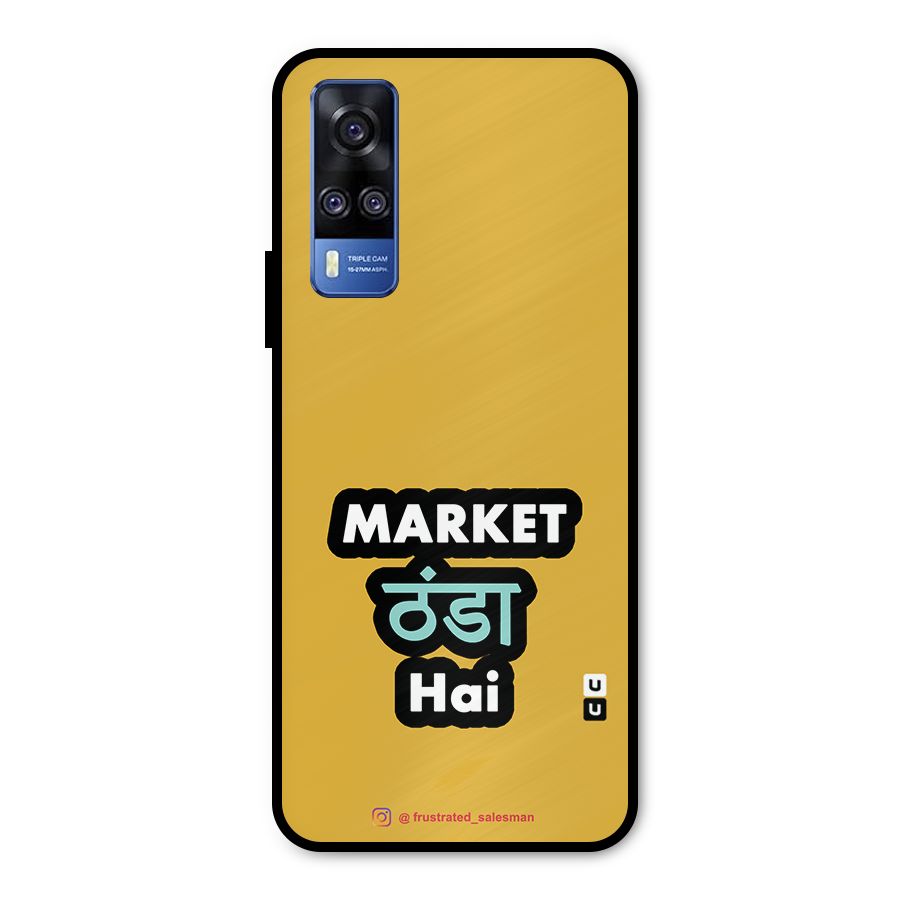 Market Thanda Hai Mustard Yellow Metal Back Case for Vivo Y51A