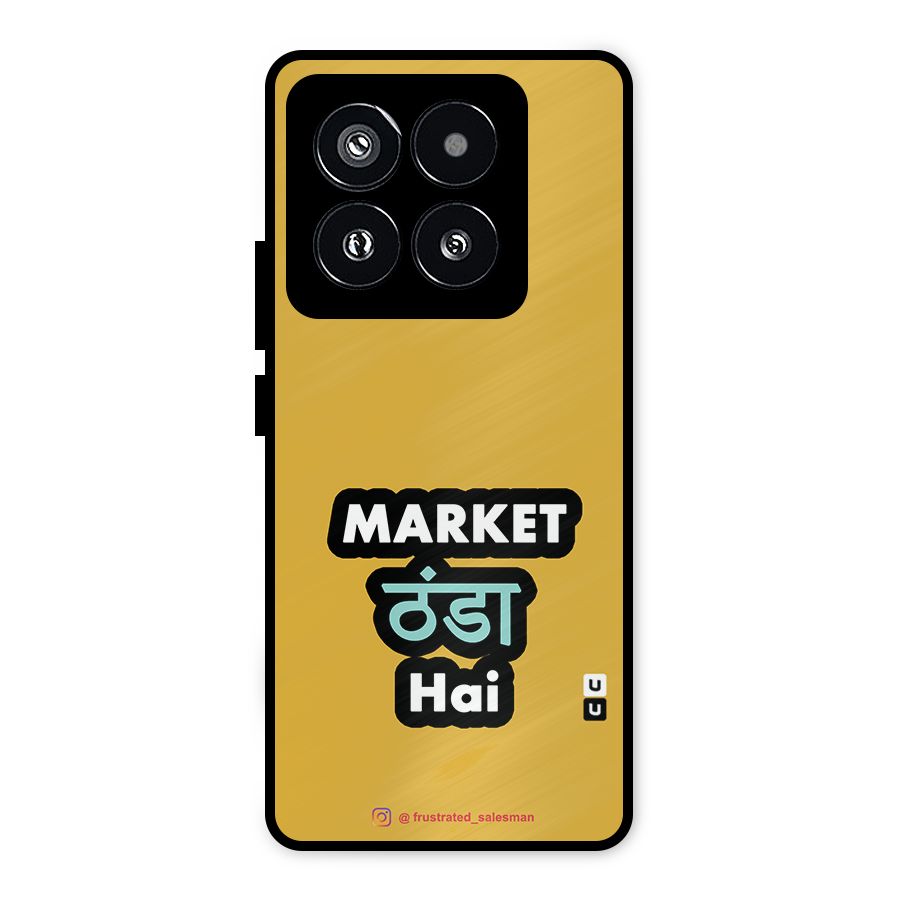 Market Thanda Hai Mustard Yellow Metal Back Case for Xiaomi 14 Pro