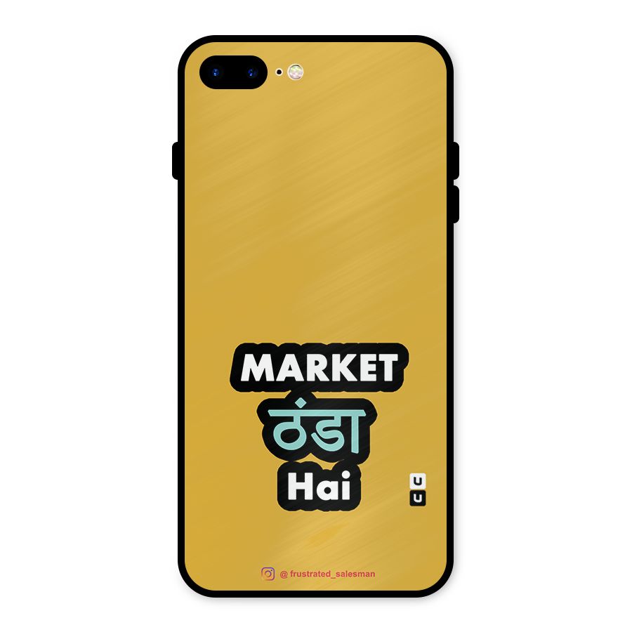 Market Thanda Hai Mustard Yellow Metal Back Case for iPhone 8 Plus