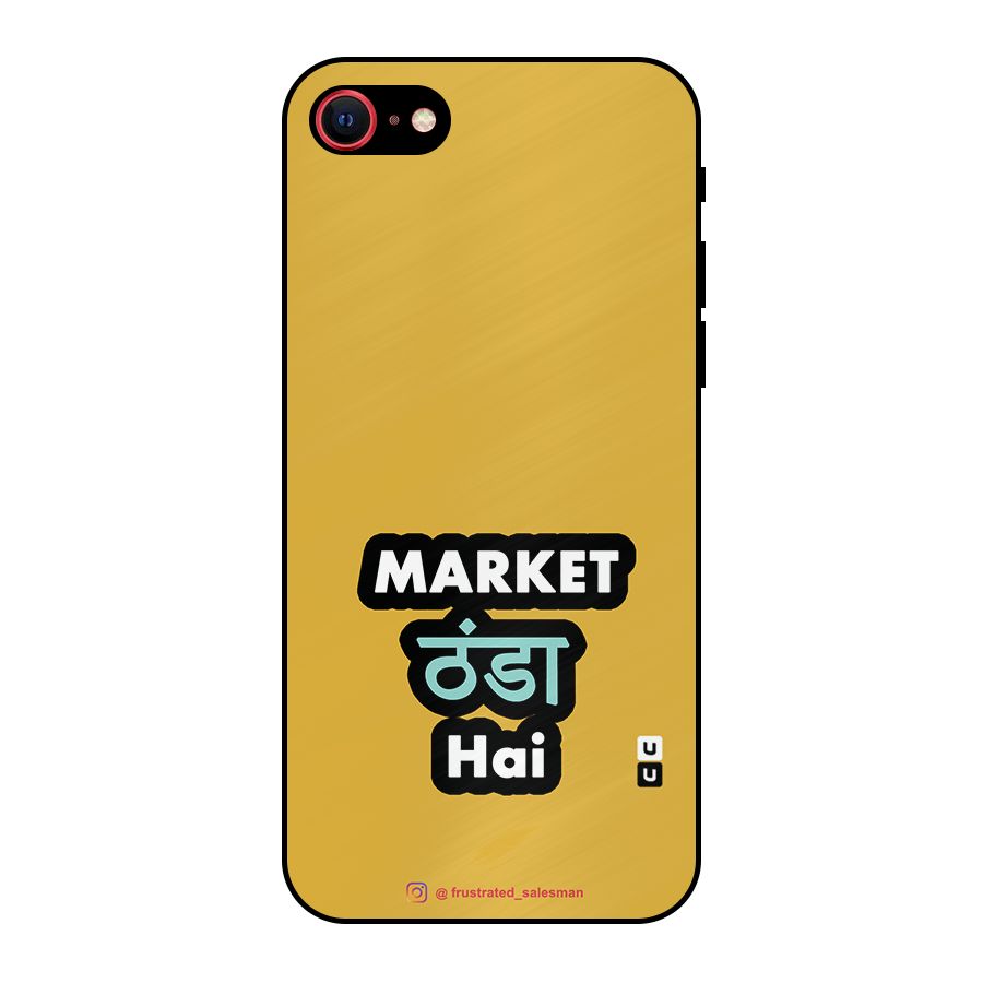 Market Thanda Hai Mustard Yellow Metal Back Case for iPhone SE 2020