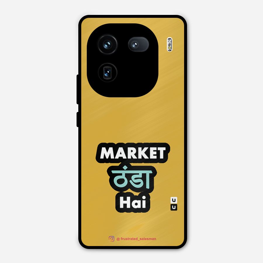 Market Thanda Hai Mustard Yellow Metal Back Case for iQOO 12