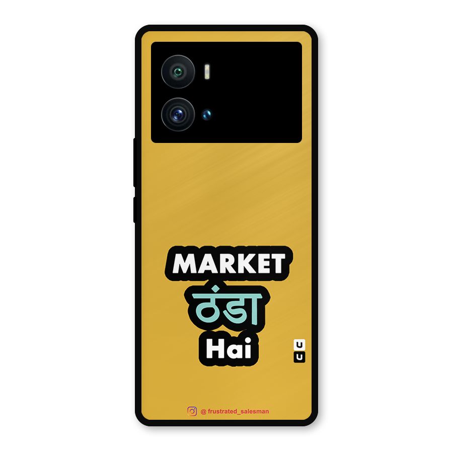 Market Thanda Hai Mustard Yellow Metal Back Case for iQOO 9 Pro