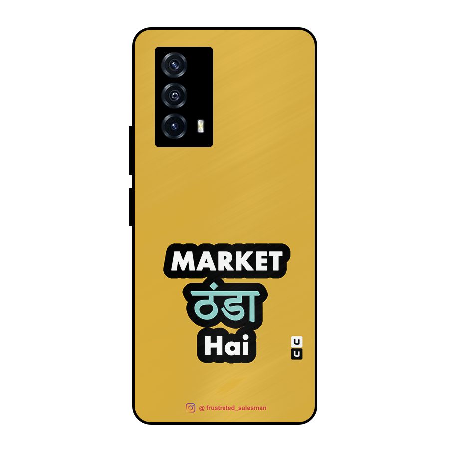 Market Thanda Hai Mustard Yellow Metal Back Case for iQOO Z5