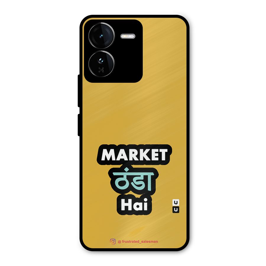 Market Thanda Hai Mustard Yellow Metal Back Case for iQOO Z9