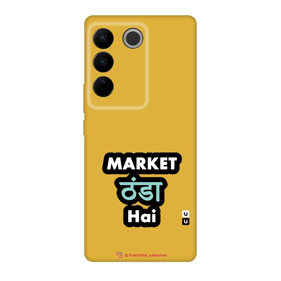 Market Thanda Hai Mustard Yellow Original Polycarbonate Back Case for Vivo V27