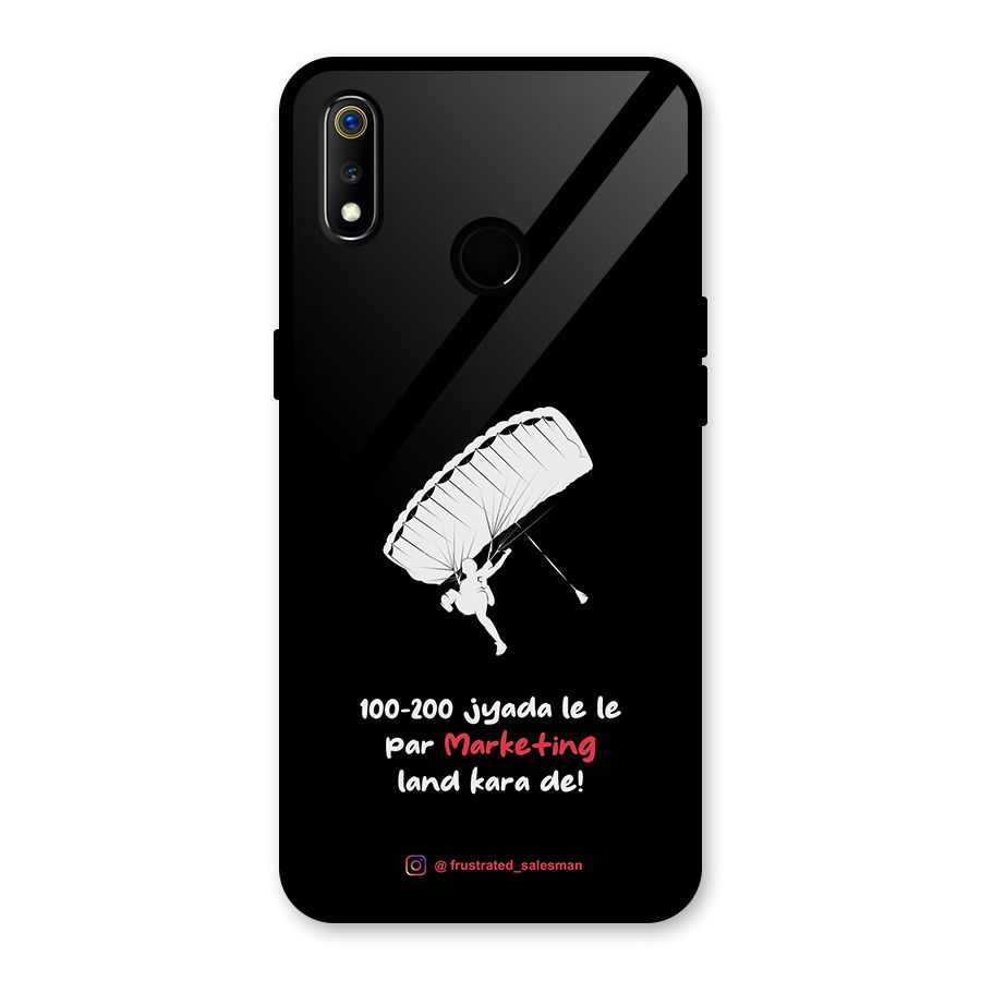 Marketing Land Kara De Black Glass Back Case for Realme 3i