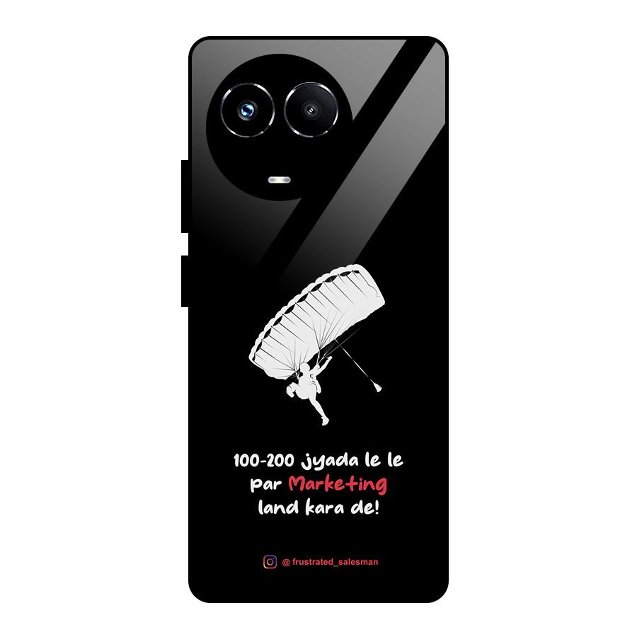 Marketing Land Kara De Black Glass Back Case for Realme Narzo 60X