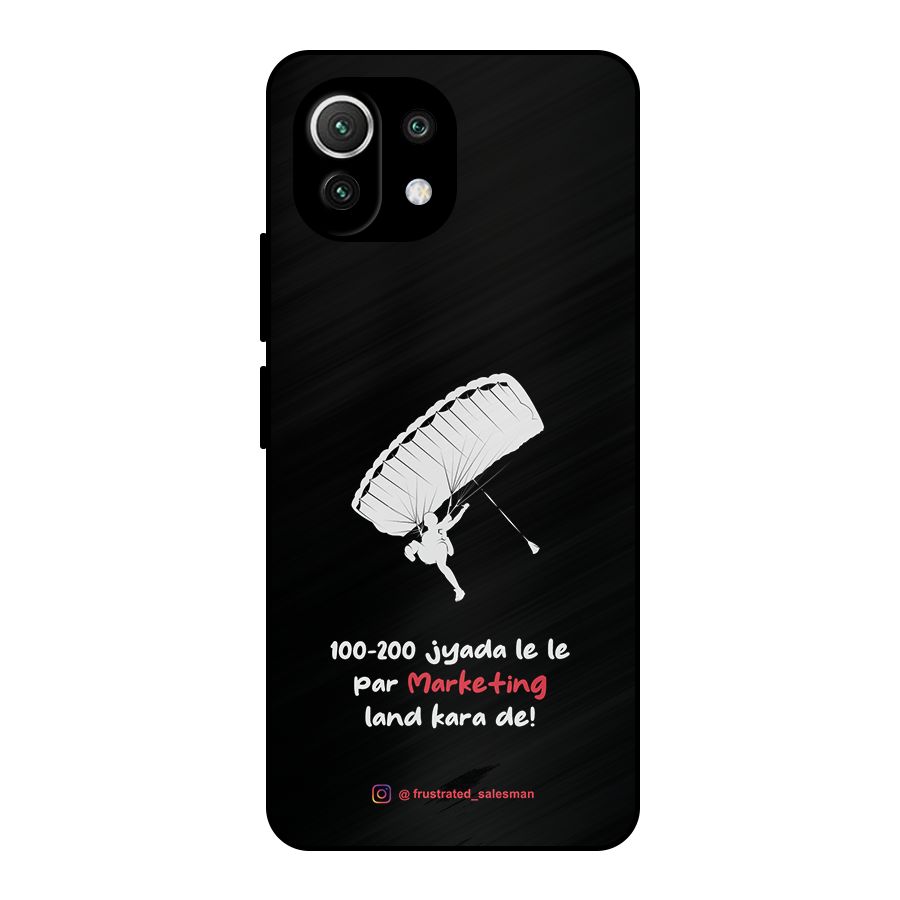 Marketing Land Kara De Black Metal Back Case for Mi 11 Lite NE 5G