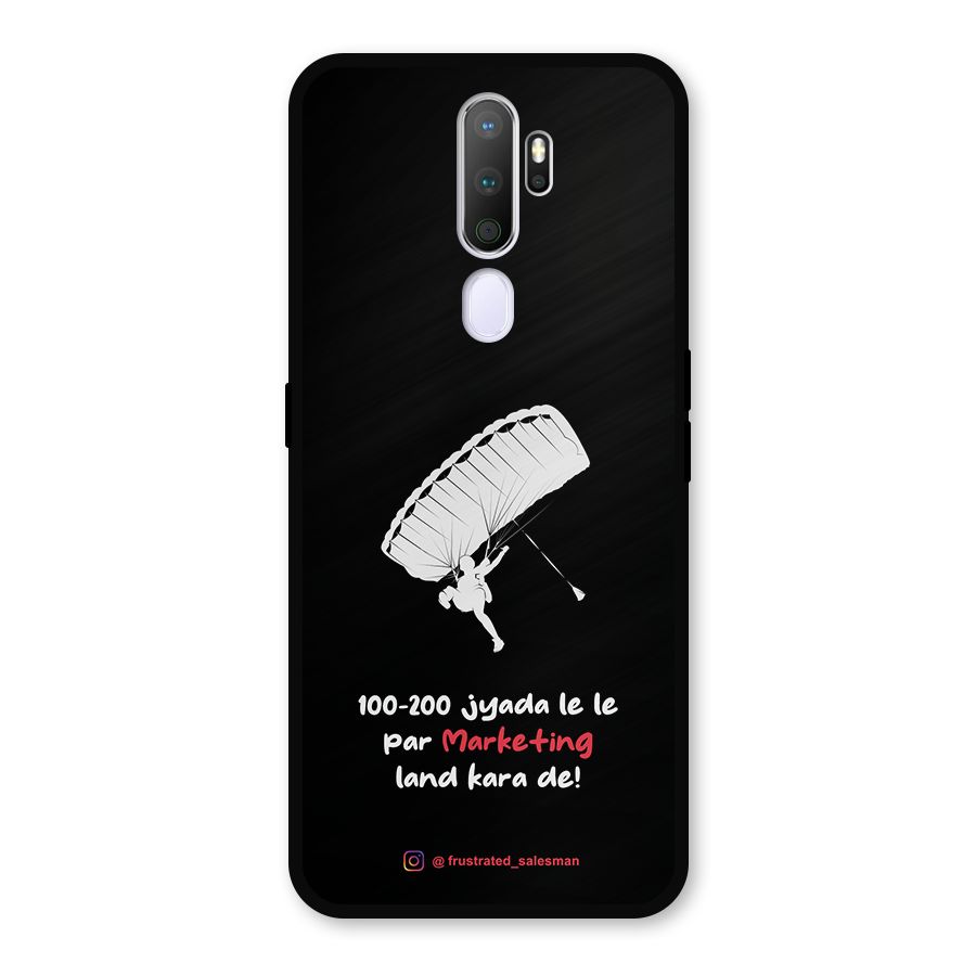 Marketing Land Kara De Black Metal Back Case for Oppo A9 (2020)