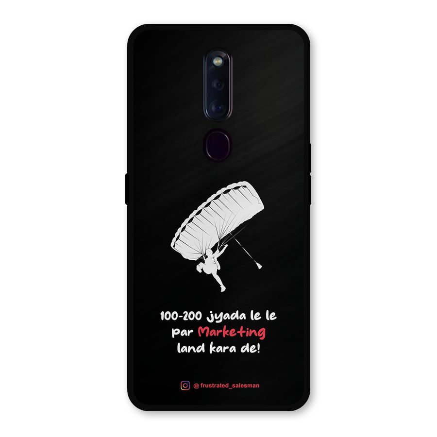 Marketing Land Kara De Black Metal Back Case for Oppo F11 Pro