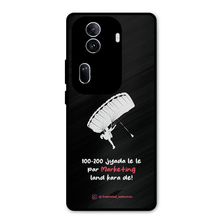 Marketing Land Kara De Black Metal Back Case for Oppo Reno11 Pro 5G