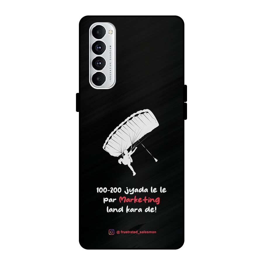 Marketing Land Kara De Black Metal Back Case for Oppo Reno4 Pro