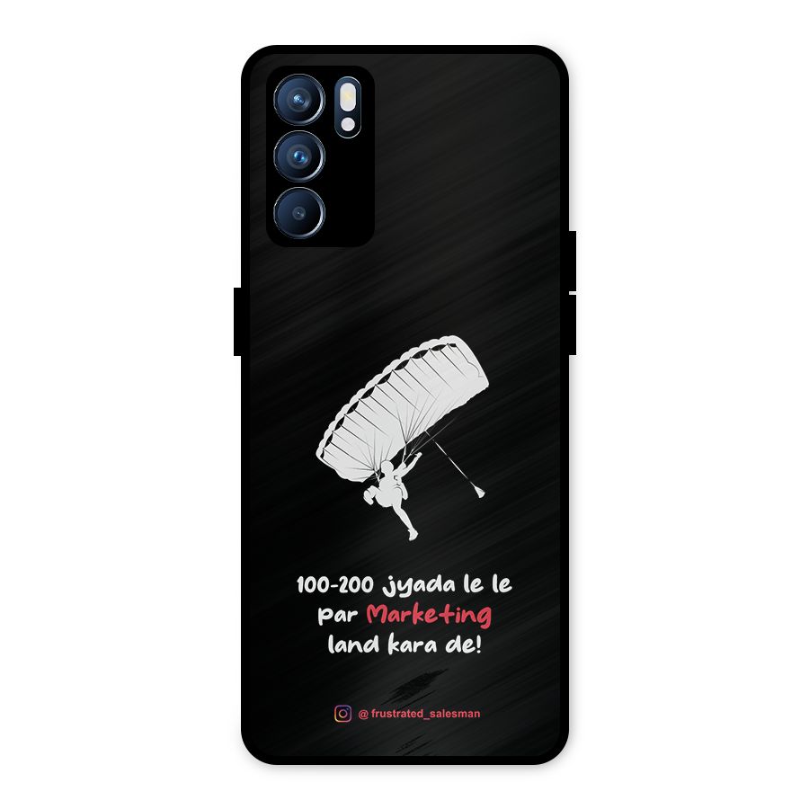 Marketing Land Kara De Black Metal Back Case for Oppo Reno6 5G