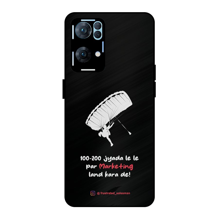 Marketing Land Kara De Black Metal Back Case for Oppo Reno7 Pro 5G