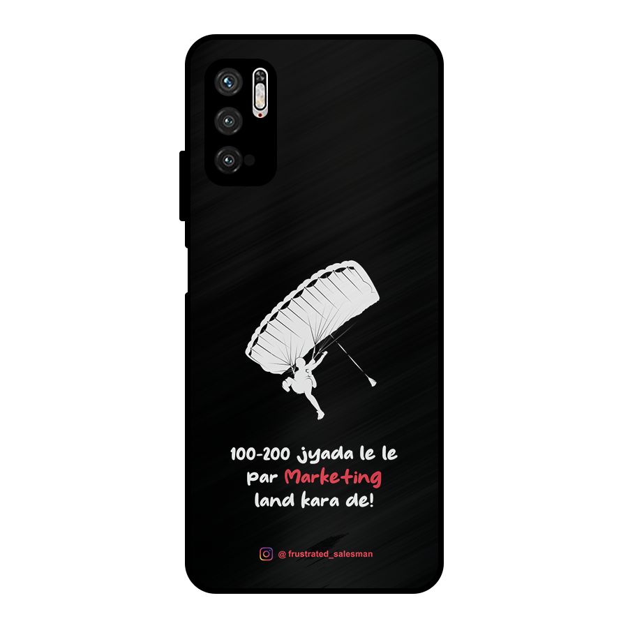 Marketing Land Kara De Black Metal Back Case for Poco M3 Pro 5G