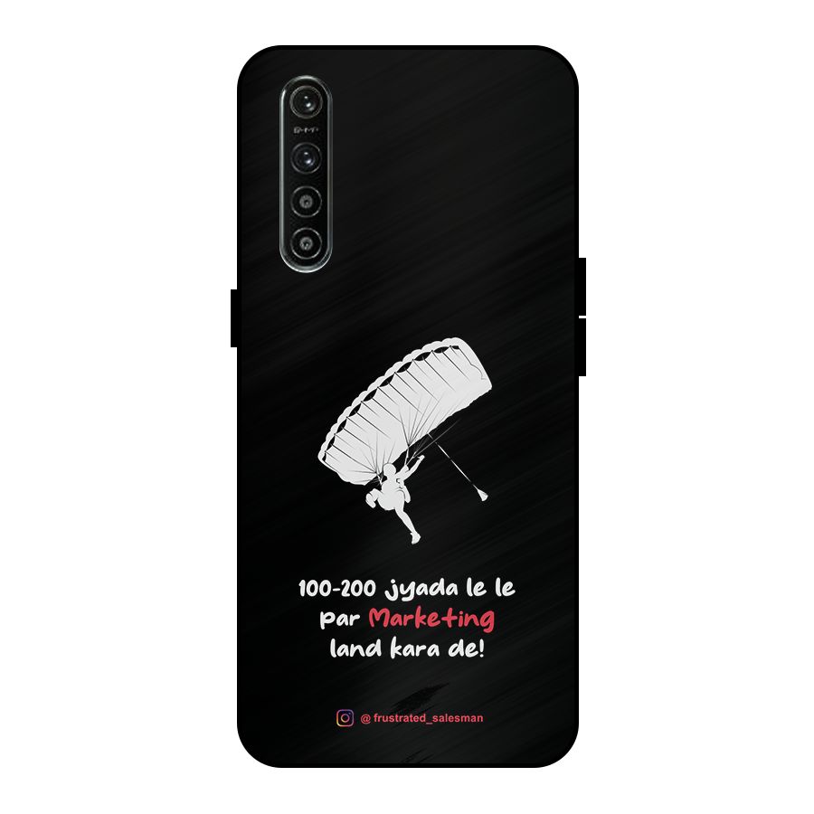 Marketing Land Kara De Black Metal Back Case for Realme XT