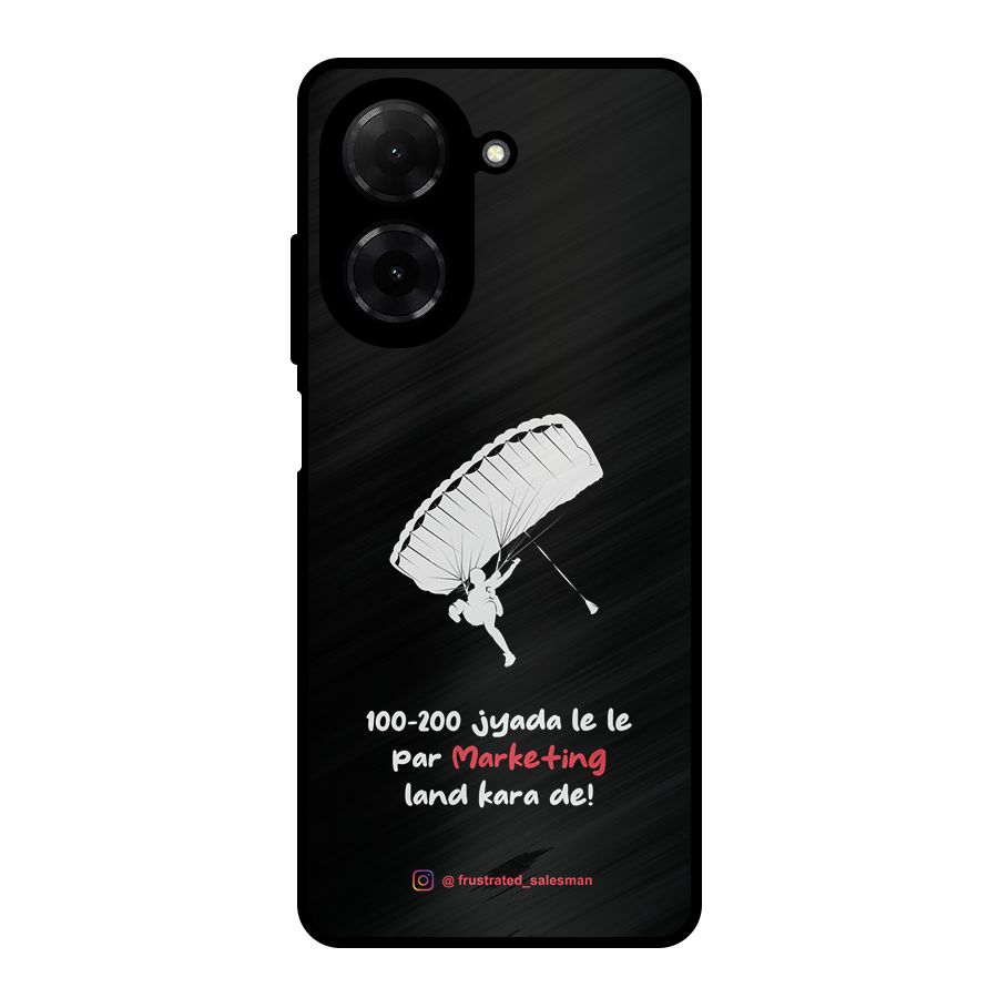 Marketing Land Kara De Black Metal Back Case for Redmi A5 4G