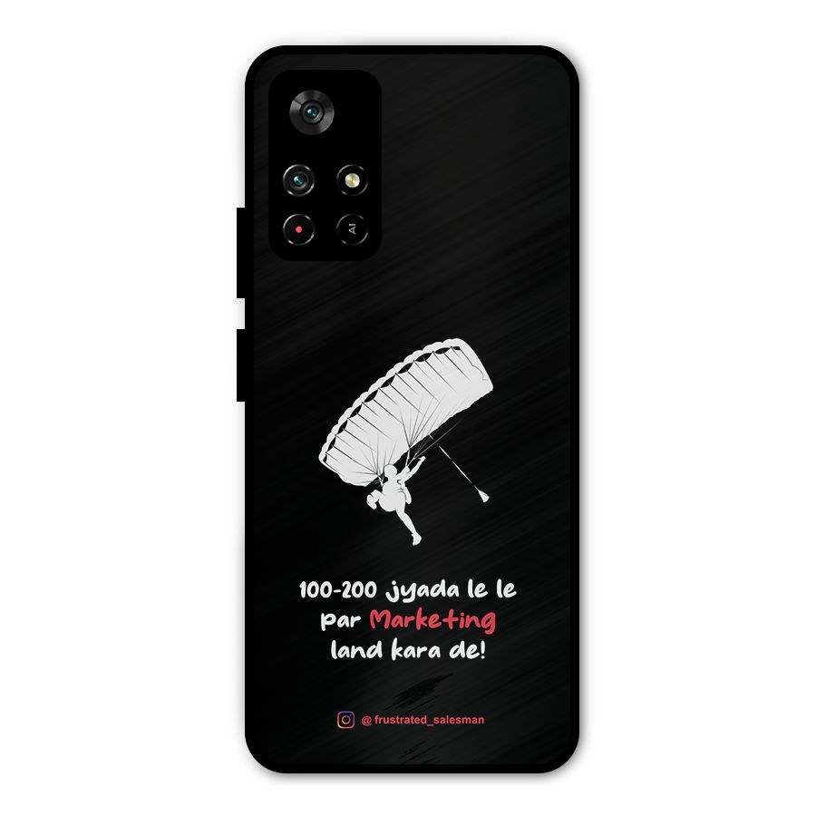 Marketing Land Kara De Black Metal Back Case for Redmi Note 11T 5G