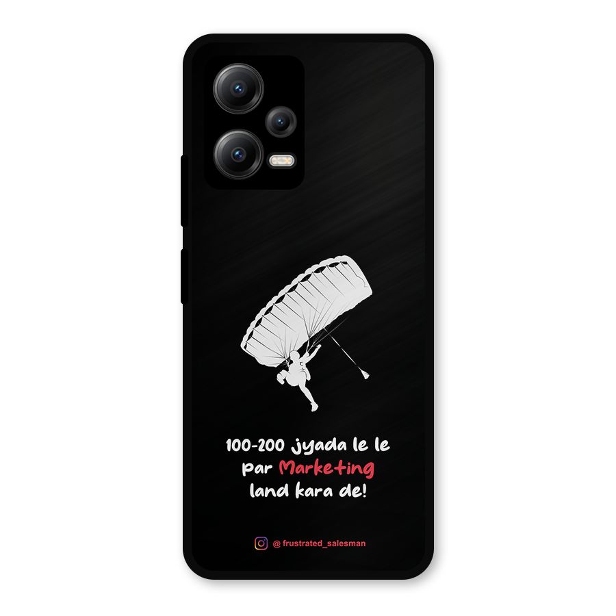 Marketing Land Kara De Black Metal Back Case for Redmi Note 12 5G