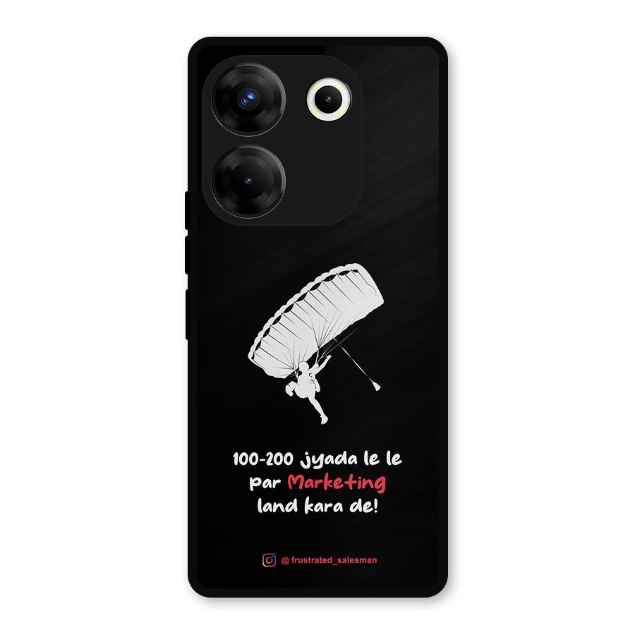 Marketing Land Kara De Black Metal Back Case for Tecno Camon 20 Pro