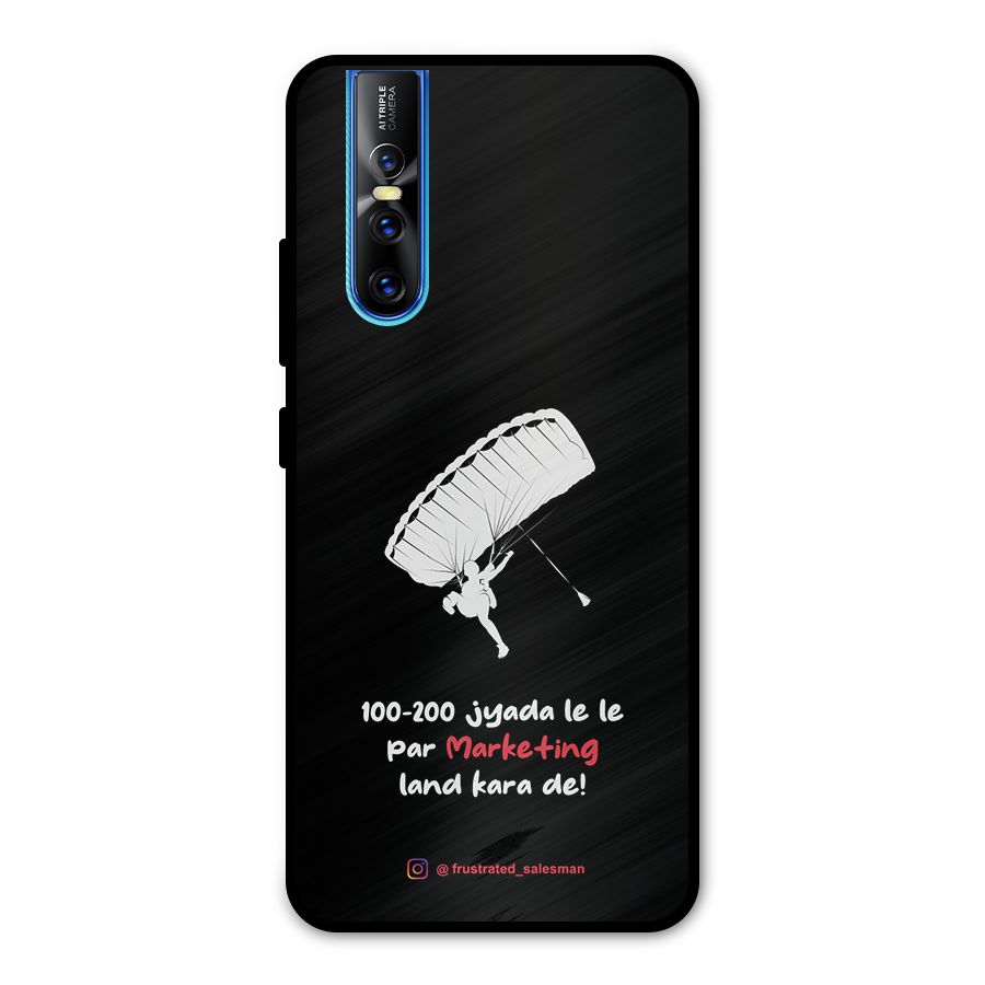 Marketing Land Kara De Black Metal Back Case for Vivo V15 Pro