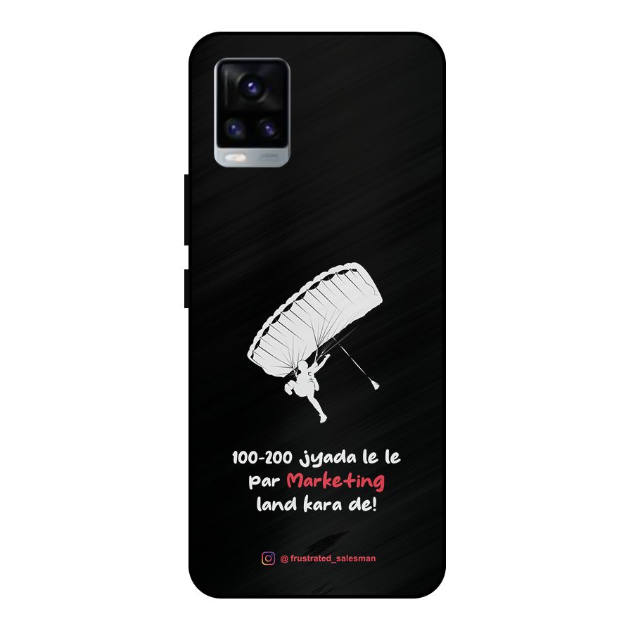 Marketing Land Kara De Black Metal Back Case for Vivo V20 2021
