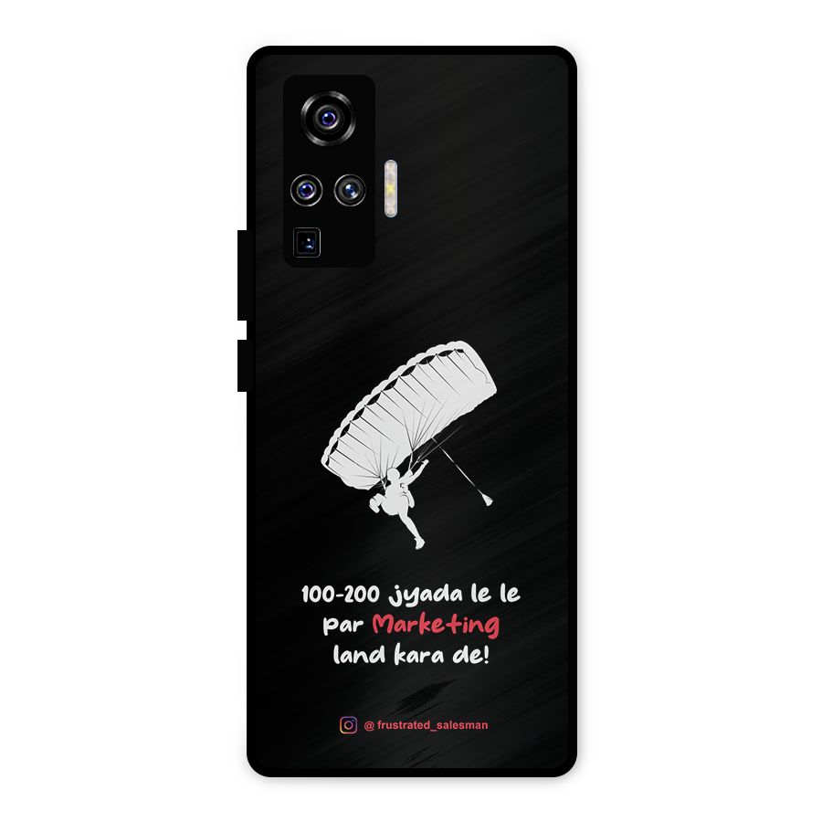 Marketing Land Kara De Black Metal Back Case for Vivo X50 Pro