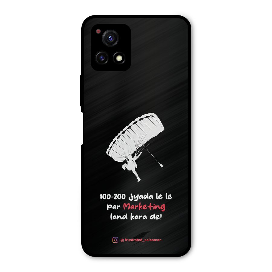 Marketing Land Kara De Black Metal Back Case for Vivo Y72 5G