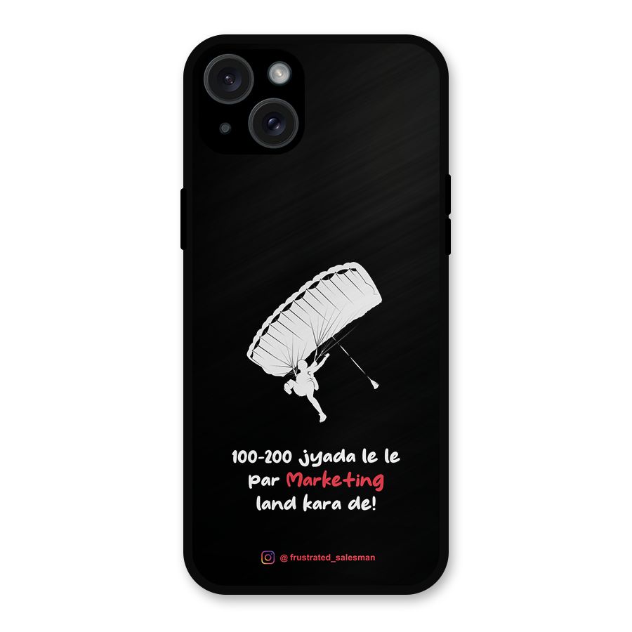 Marketing Land Kara De Black Metal Back Case for iPhone 15 Plus