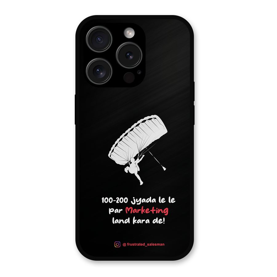Marketing Land Kara De Black Metal Back Case for iPhone 15 Pro