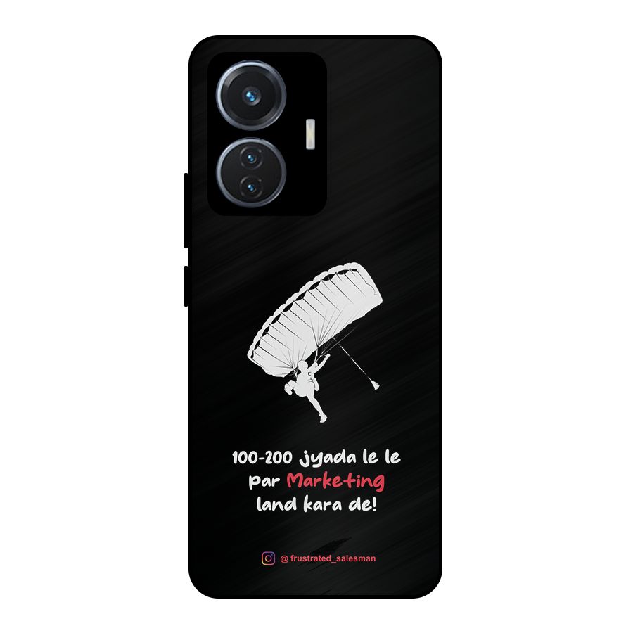 Marketing Land Kara De Black Metal Back Case for iQOO Z6 44W