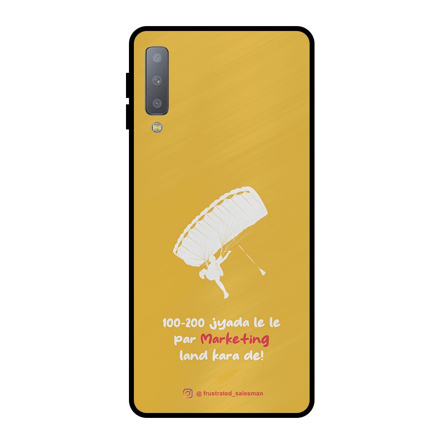 Marketing Land Kara De Mustard Yellow Metal Back Case for Galaxy A7 (2018)