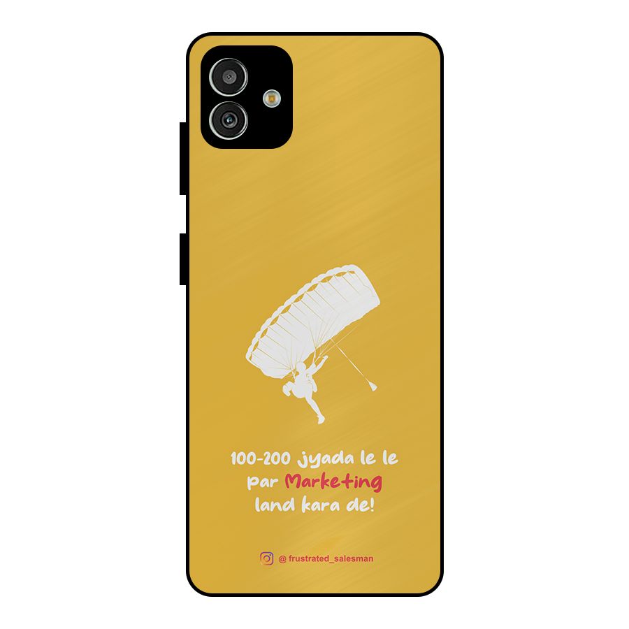 Marketing Land Kara De Mustard Yellow Metal Back Case for Galaxy M13 5G