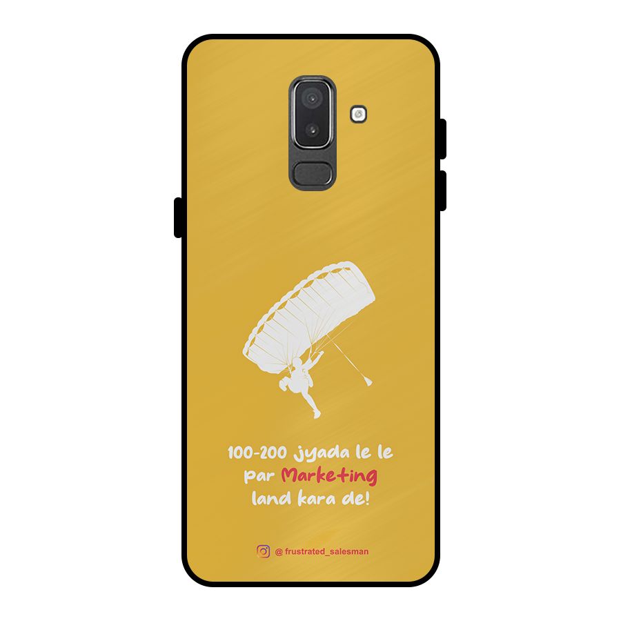 Marketing Land Kara De Mustard Yellow Metal Back Case for Galaxy On8 (2018)