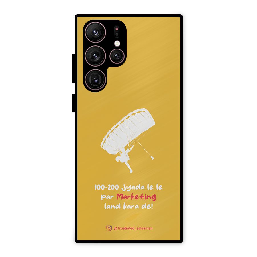Marketing Land Kara De Mustard Yellow Metal Back Case for Galaxy S22 Ultra 5G