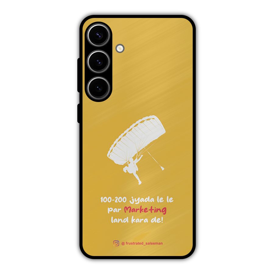Marketing Land Kara De Mustard Yellow Metal Back Case for Galaxy S24 Plus