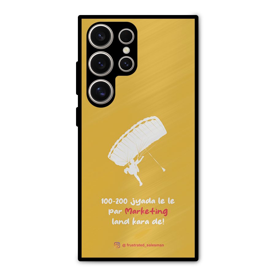 Marketing Land Kara De Mustard Yellow Metal Back Case for Galaxy S24 Ultra