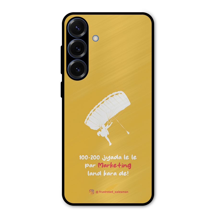 Marketing Land Kara De Mustard Yellow Metal Back Case for Galaxy S25 Plus