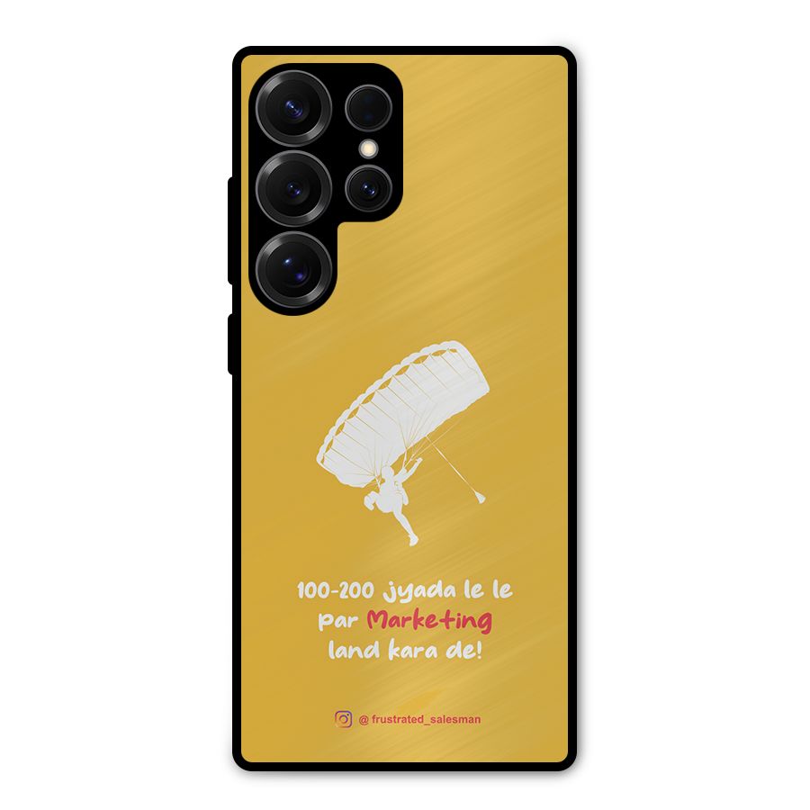 Marketing Land Kara De Mustard Yellow Metal Back Case for Galaxy S25 Ultra