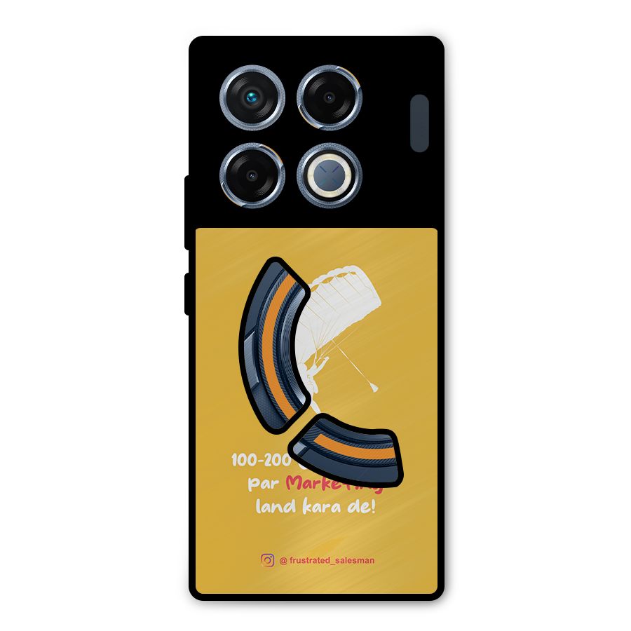 Marketing Land Kara De Mustard Yellow Metal Back Case for Infinix GT 20 Pro