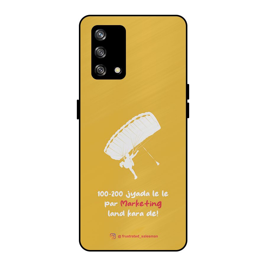 Marketing Land Kara De Mustard Yellow Metal Back Case for Oppo F19