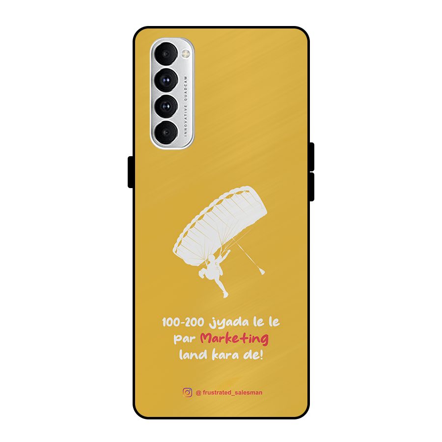 Marketing Land Kara De Mustard Yellow Metal Back Case for Oppo Reno4 Pro