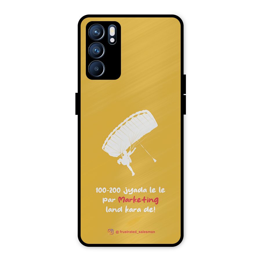 Marketing Land Kara De Mustard Yellow Metal Back Case for Oppo Reno6 5G