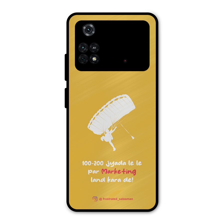 Marketing Land Kara De Mustard Yellow Metal Back Case for Poco M4 Pro 4G