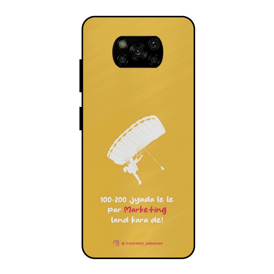 Marketing Land Kara De Mustard Yellow Metal Back Case for Poco X3